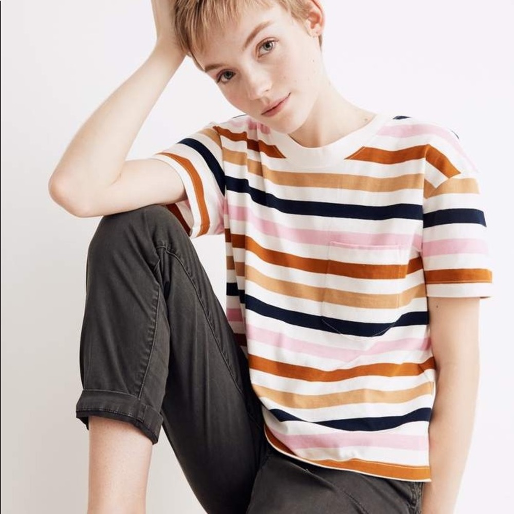 Madewell Easy Crop Tee in Beatrice Stripe